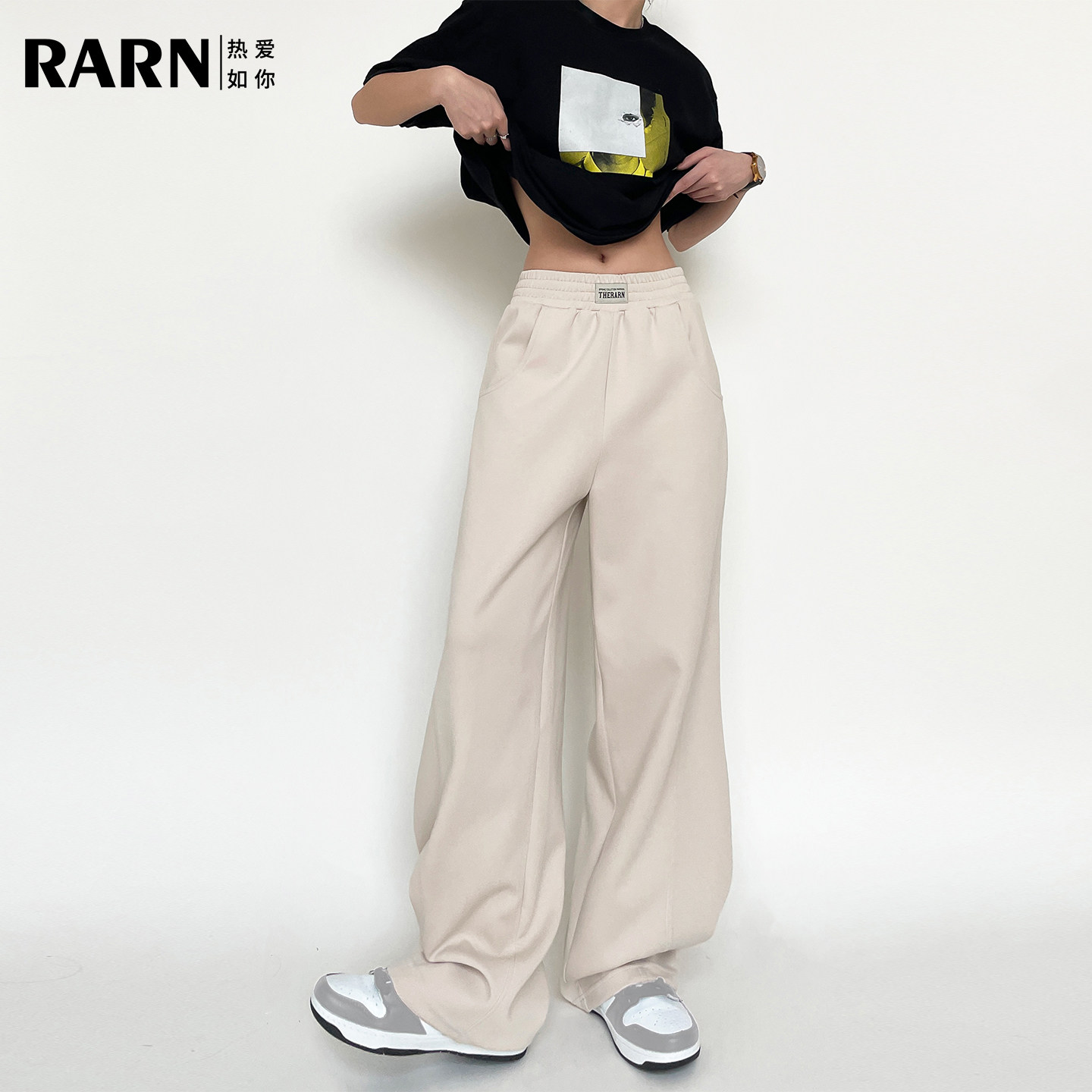 RARN美式香蕉裤女2025秋装宽松弯刀卫裤休闲阔腿裤运动爵士舞裤子,淘宝优惠券,粉丝福利购,淘宝优惠卷