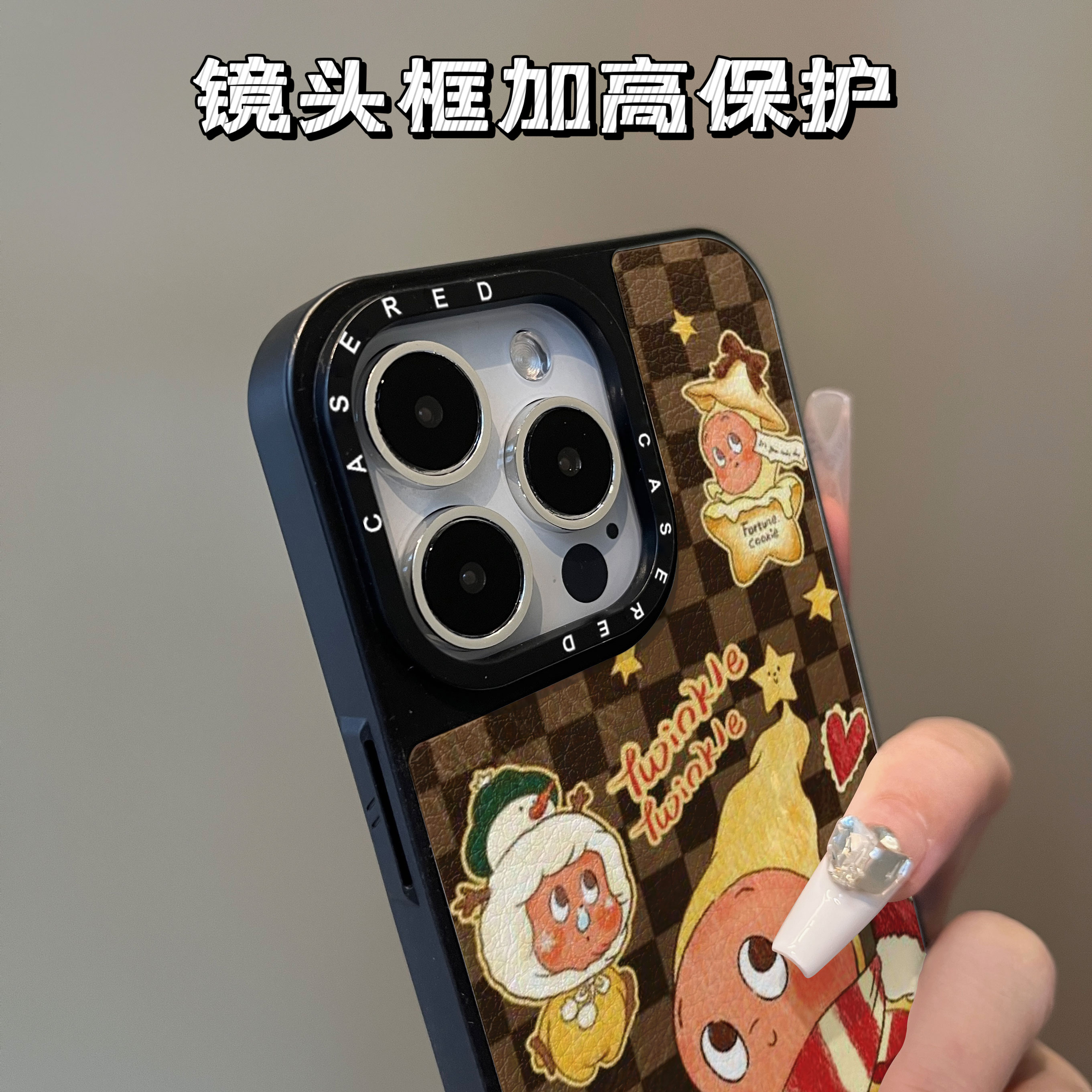 适用于华为pura80pro+手机壳星星人铃铛p80plus十刀锋小羊皮支架p60简约p40新款p50e套防摔男女生p70ultra - 图1