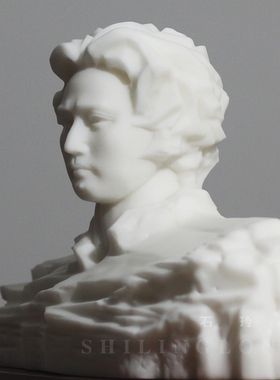 青年毛伟人摆件橘子洲头像汉白玉