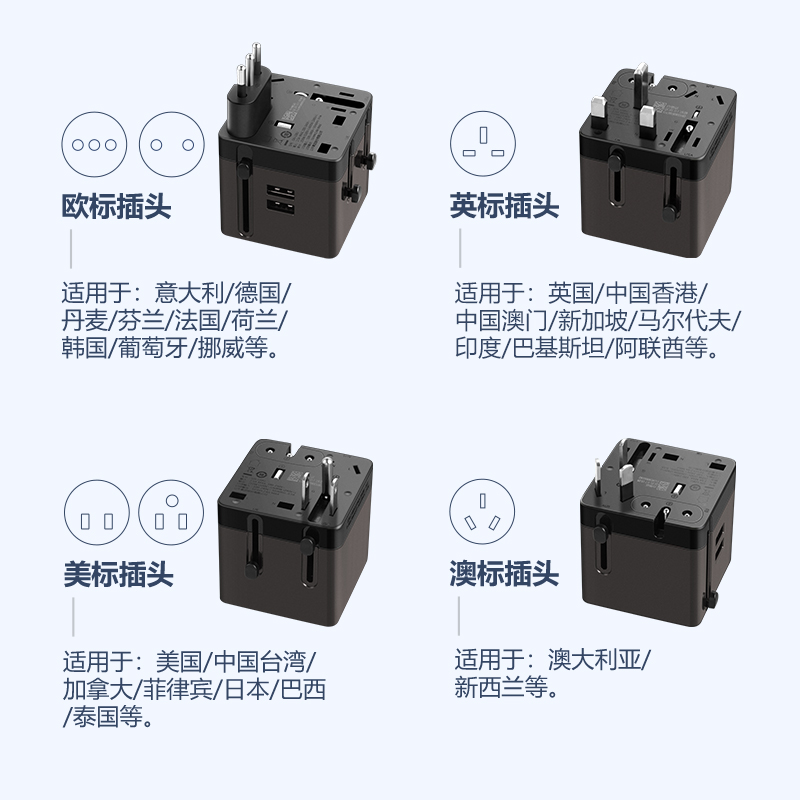 公牛插座usb多国通用万能旅行英标转换插头器港版美欧洲日本韩国