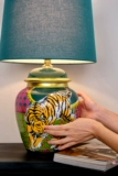 Ruo Nai Tiger итальянский классик Ричард Подглазе окрашенная фарфоровая лампа Цвет белья личность