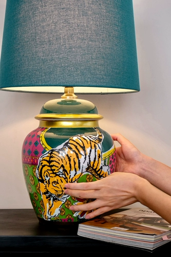 Ruo Nai Tiger итальянский классик Ричард Подглазе окрашенная фарфоровая лампа Цвет белья личность