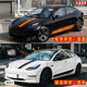Suitable for Tesla Model 3 car decals, edamame Model Y modified body side skirts and hood stickers