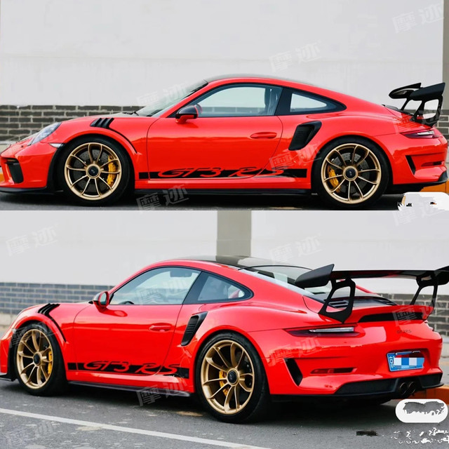 Suitable for Porsche 911GT3 RS car decals 992 special modified decorative side skirt stickers 997Carrera