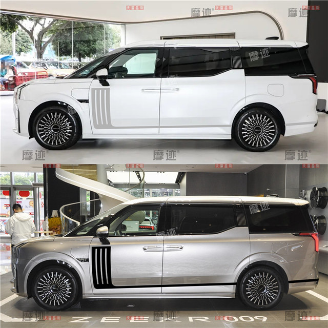Suitable for ZEEKR 009 car body personalized stickers modified car stickers pull flower shark gill special decorative color strips