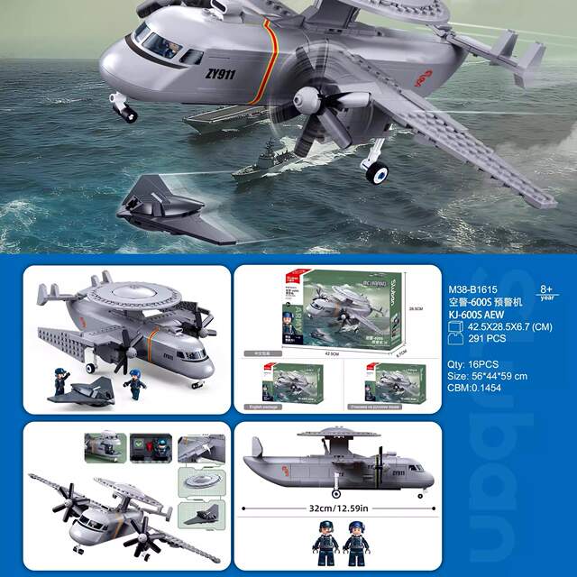 New Air Police 600S early warning aircraft aircraft model military assembly fun high building block ornaments boy toy gift
