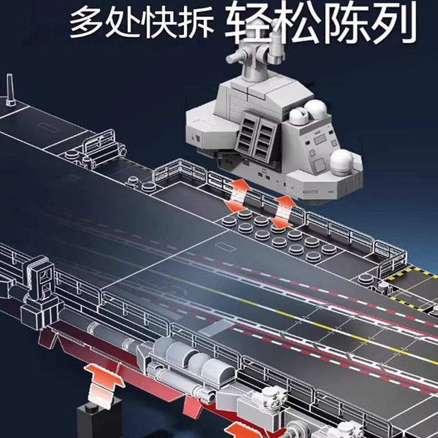 Senbao building blocks Fujian ship simulation military model ornaments assembled puzzle building blocks boys and girls toys birthday gifts