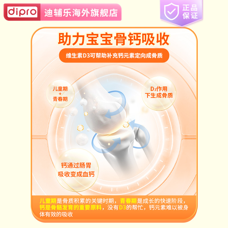 【临期】dipro迪辅乐维生素D3滴剂原装进口宝宝补钙维D婴幼儿