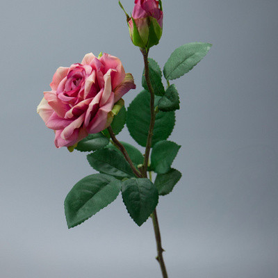 手感保湿玫瑰花仿真花束绢花客厅餐桌装饰花单支花艺插花假花婚庆 - 图0