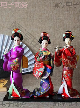 艺妓人偶和服日式歌舞人形摆件料理餐厅寿司市美陈店铺装饰