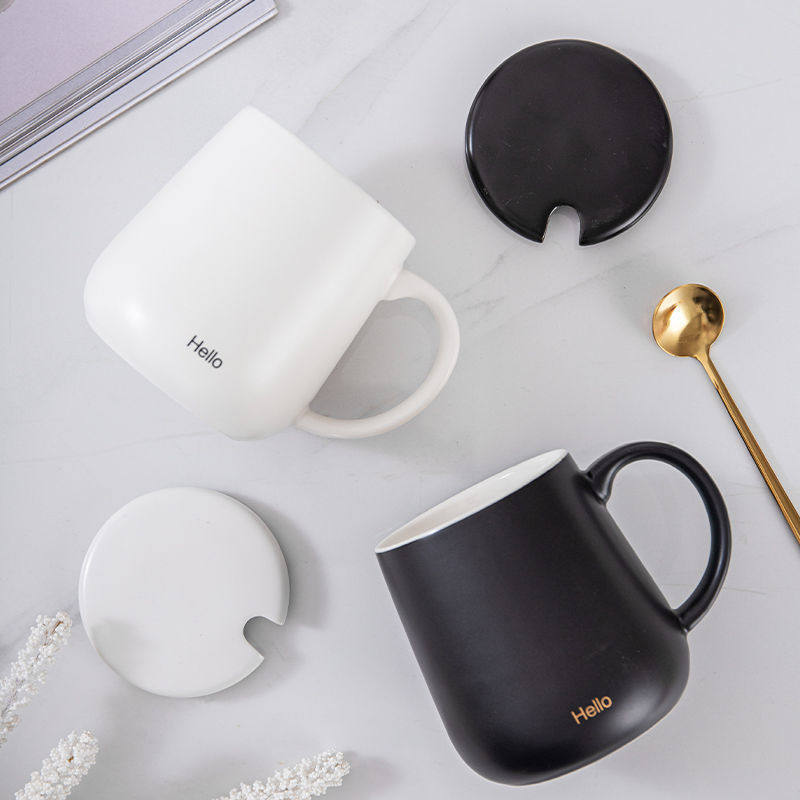 简约马克杯咖啡杯带盖带勺陶瓷杯子情侣水杯女办公室茶杯男生家用,淘宝优惠券,粉丝福利购,淘宝优惠卷