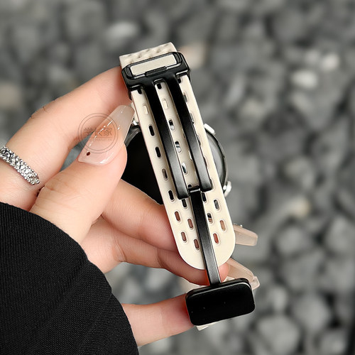 适用华为gt5/6新款手表带网洞硅胶watchgt4女士专用gt3/2腕表磁吸watch4智能运动手表5pro高级感女款表链女式 - 图0