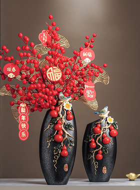 新中式五福临门花瓶摆件入门玄关客厅电视柜家居装饰品乔迁礼物