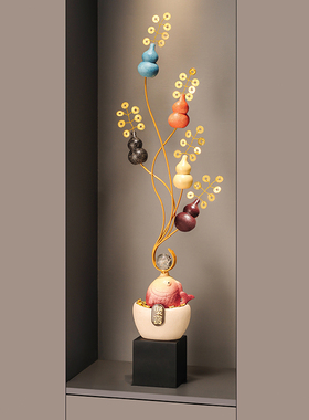 新中式葫芦玄关五福临门摆件轻奢电视柜客厅年年有余装饰乔迁礼物