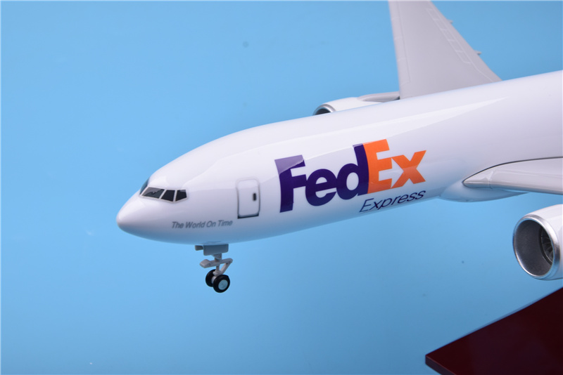 波音大飞机模型仿真合金FEDEX货运航空联邦快递B777模型47cm摆件-图1