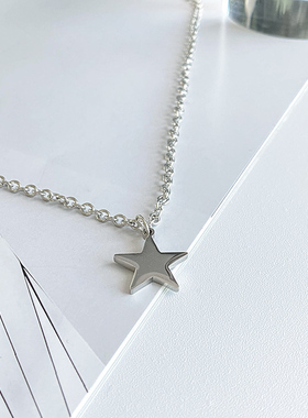 小众五角星项链吊坠钛钢蛇骨男女