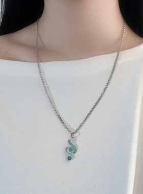 IAMACC蓝色音符项链男女情侣