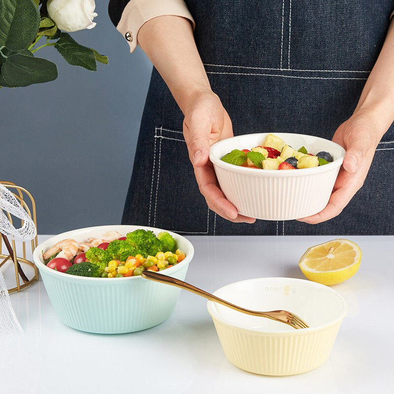 高淳陶瓷骨瓷能量套碗色釉保鲜碗高档清新陶瓷礼品泡面菜汤碗盘碟