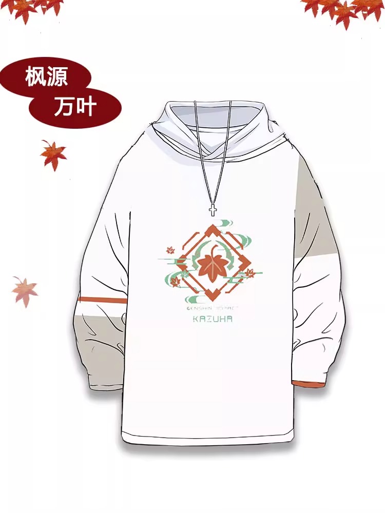 cos服枫原万叶周边cosplay风衣外套加绒中长款同人服卫衣秋冬大衣 - 图1