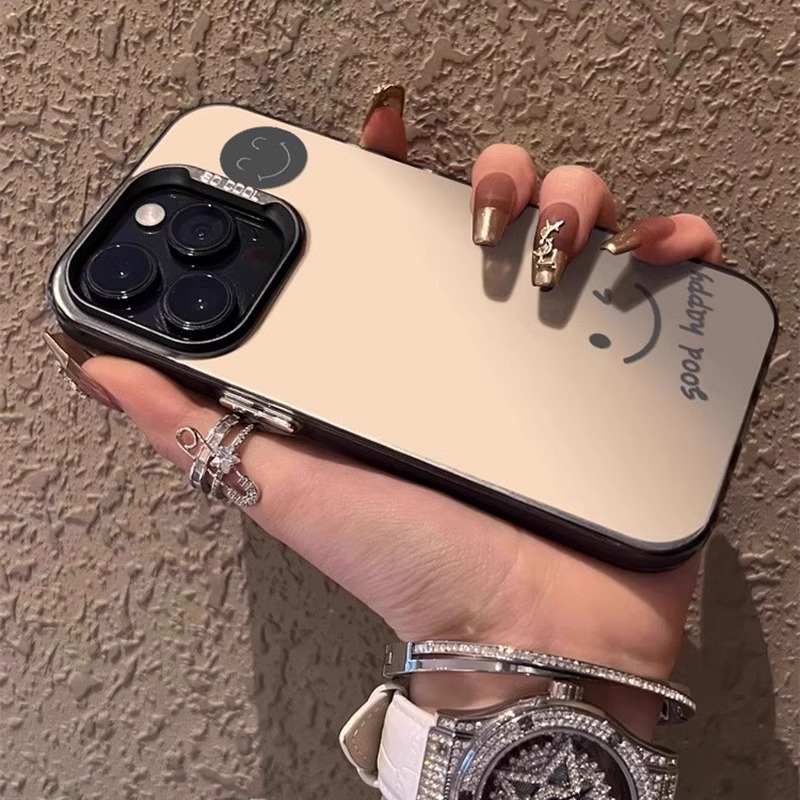 简笔画笑脸适用苹果16promax手机壳新款彩绘iphone15pro保护套简约14plus硅胶13防摔12磨砂11高级感轻奢潮牌