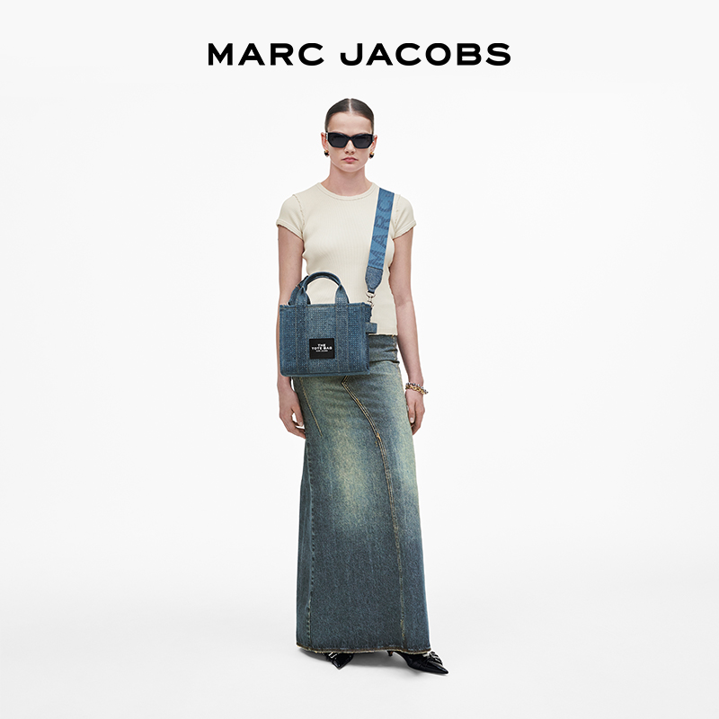 【礼物】MARC JACOBS MJ TOTE 小号帆布牛仔镶钻休闲百搭托特包 - 图2