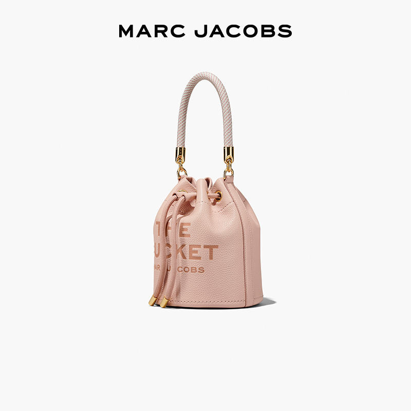 【礼物】MARC JACOBS BUCKET 中号牛皮纯色手提斜挎水桶包 - 图0