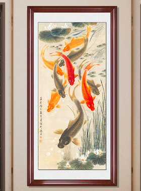 牡丹花开富贵客厅玄关装饰画竖版