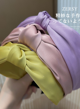 新款复古缎面高颅顶高级感发箍女