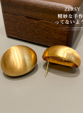 高级感S925银针椭圆形耳钉女