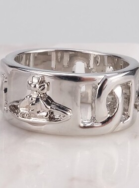 戒指红女网 时尚潮流戒指 银白色土星宽面土星戒指--高朋满座戒指