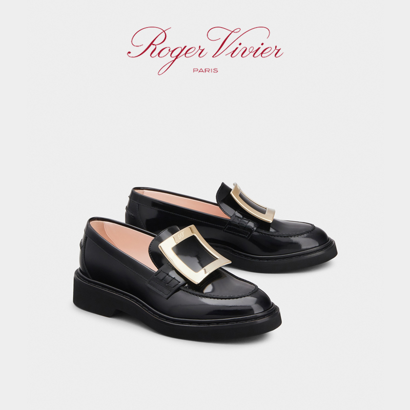 Roger Vivier/RV女鞋Viv Rangers方扣厚底乐福鞋 - 图0