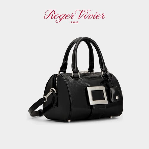 【圣诞礼物】Roger Vivier/RV女包Belle Vivier漆皮保龄球包 - 图0