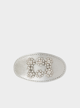 【24期免息】Roger Vivier/RV配饰Efflorescence皮革饰扣发卡