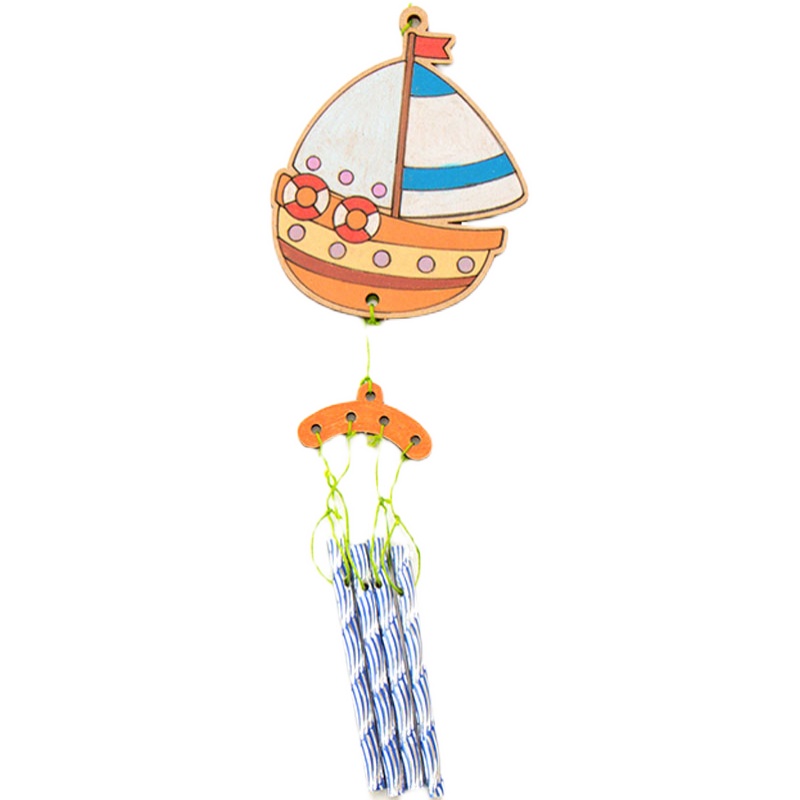 儿童节风铃DIY手工画木制装饰挂件铃铛幼儿园自制材料包六一礼物 - 图3