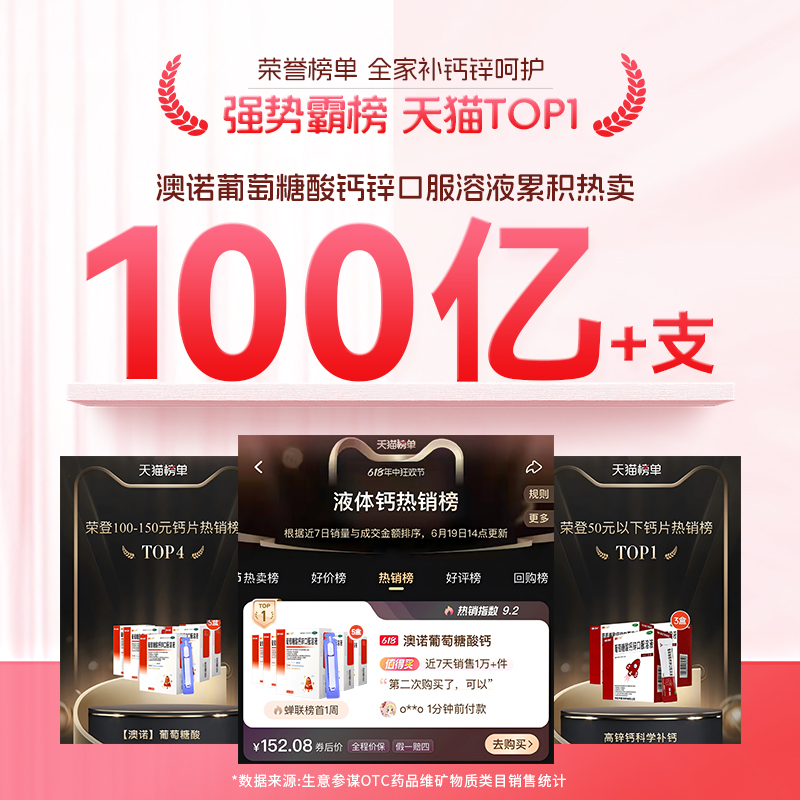 999澳诺葡萄糖酸锌口服液成人升级高锌钙非铁口服液孕妇15ml20支