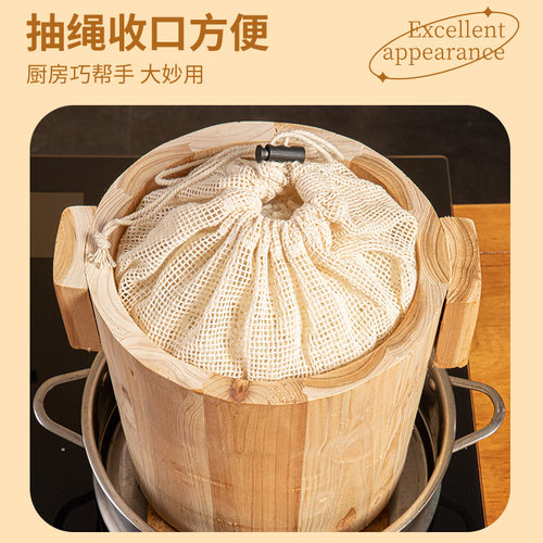 纯棉蒸饭袋木桶蒸饭网袋耐高温加厚食品级饭团网布商用蒸饭巾笼布 - 图1