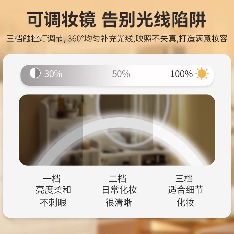 欧式梳妆台卧室现代简约小户型网红书桌收纳柜化妆桌子一体化妆台