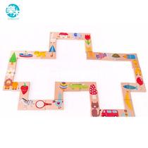 Baby Toys Child Animal Domino 28Pcs Building Blocks Wooden T