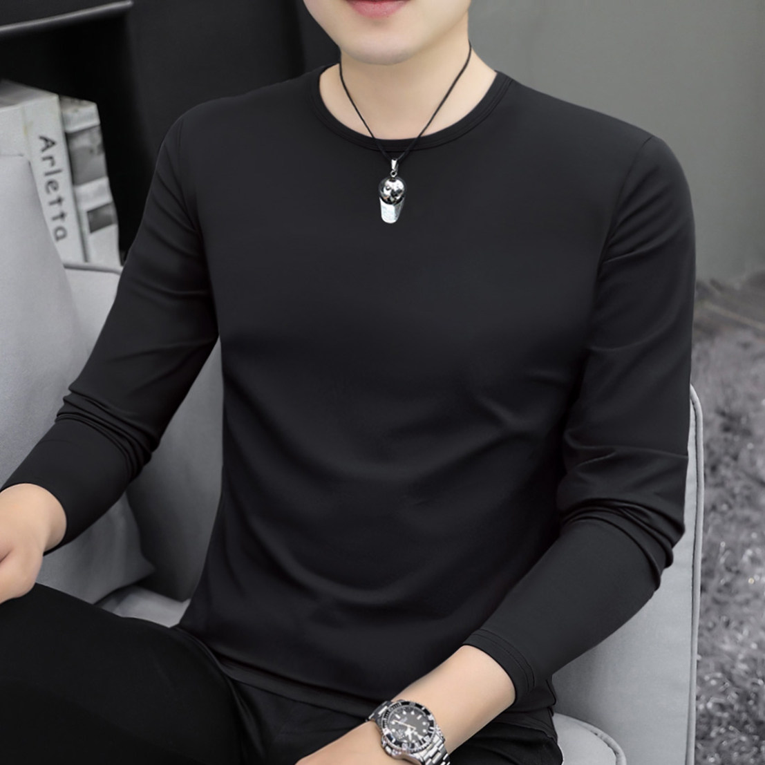 男长袖t恤纯色纯棉白色圆领内搭秋冬秋衣休闲百搭打底衫体恤上衣,淘宝优惠券,粉丝福利购,淘宝优惠卷