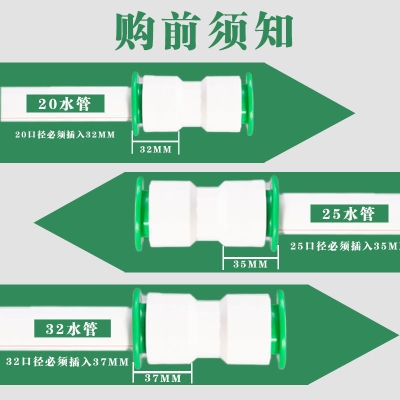 PPR水管配件免热熔快速接头PE管件4分6分一寸直插式PVC管子接头 - 图0