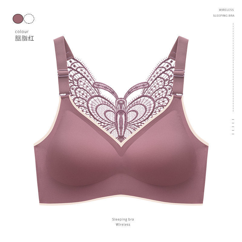 花衣束蝴蝶美背舒适内衣女无钢圈聚拢性感乳胶背心式文胸薄款胸罩_女士内衣_男士内衣_家居服