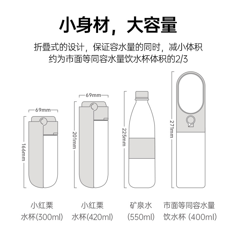 小红栗狗狗外出水杯宠物水壶便携折叠随行杯户外遛猫狗饮水喝水器 - 图1