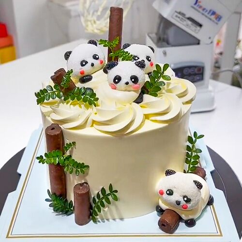 棉花糖蛋糕装饰3d熊猫可爱卡通小黄鸭兔子躺平鸭动物糖果软糖摆件 - 图1