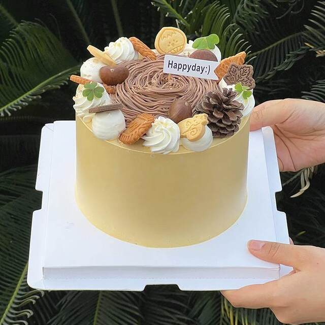 2024 autumn and winter popular chestnut biscuit cake decoration