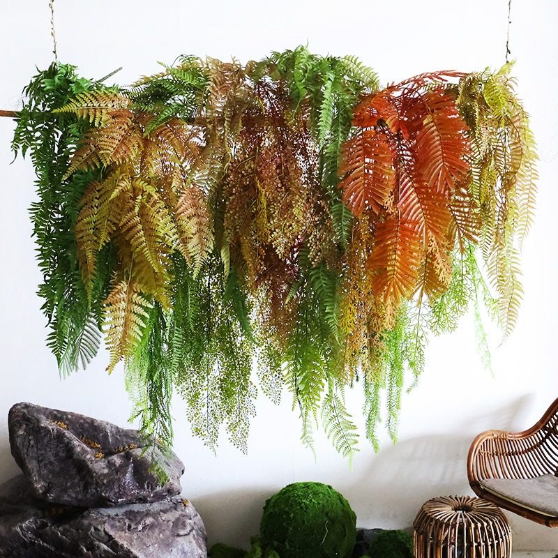 仿真绿植蕨类壁挂墙面吊顶装饰服装店橱窗森系热带雨林风悬挂花艺,淘宝优惠券,粉丝福利购,淘宝优惠卷