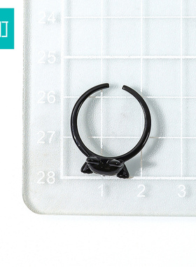 畹町黑色小猫戒指