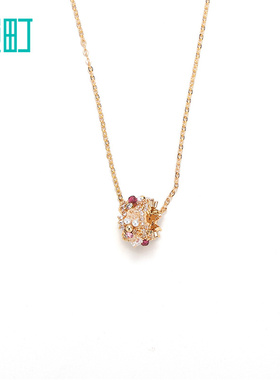 畹町春季石榴石多宝项链高级感轻奢小蛮腰指环短链小众送女友礼物