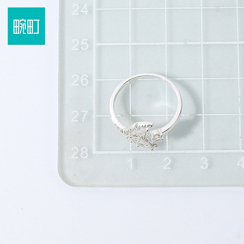 Wanding light luxury full-set diamond mermaid tail ring ins ocean style adjustable thin ring gift open ring