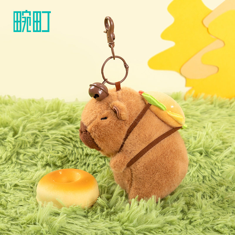 畹町卡皮巴拉毛绒挂件水豚鼠创意呆萌玩偶包配饰钥匙扣迷你挂饰,淘宝优惠券,粉丝福利购,淘宝优惠卷