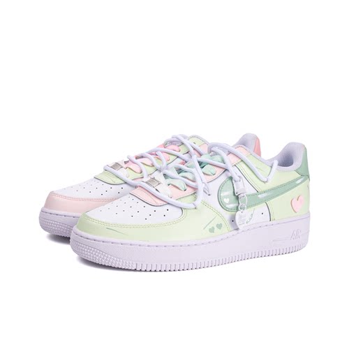 球鞋定制Nike耐克空军一号Air Force 1反转鸳鸯甜心女运动鞋板鞋 - 图1